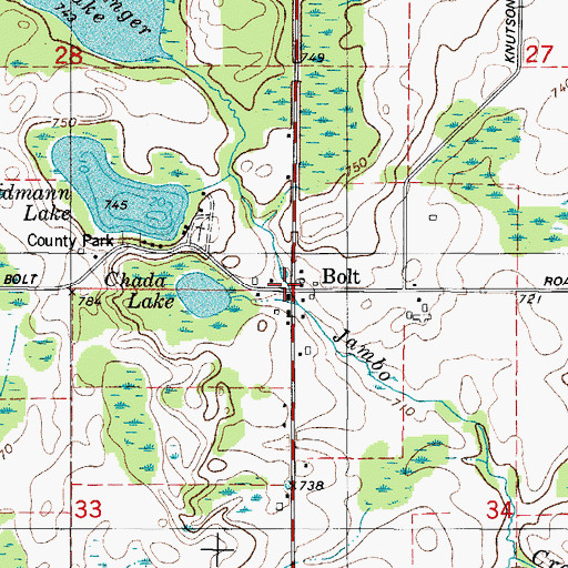 Topographic Map of Bolt, WI