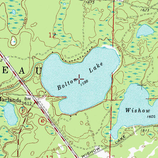 Topographic Map of Bolton Lake, WI