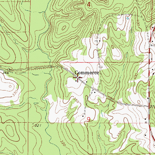 Topographic Map of Commerce, AL