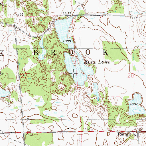 Topographic Map of Bone Lake, WI