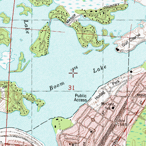 Topographic Map of Boom Lake, WI