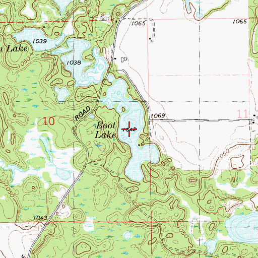 Topographic Map of Boot Lake, WI