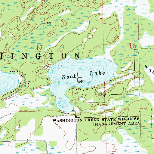 Topographic Map of Boot Lake, WI