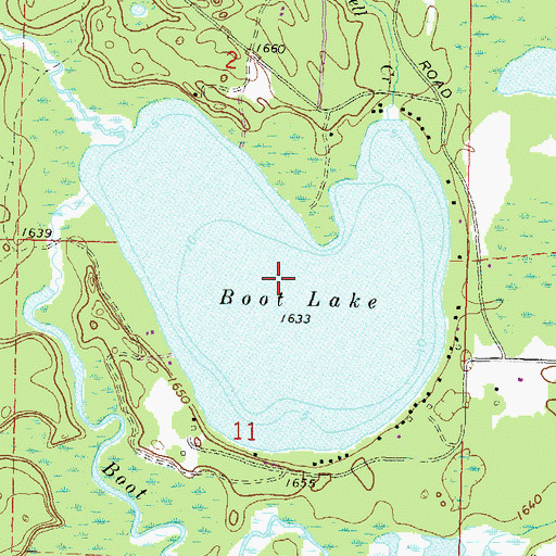 Topographic Map of Boot Lake, WI