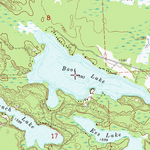 Topographic Map of Boot Lake, WI