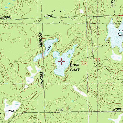 Topographic Map of Boot Lake, WI
