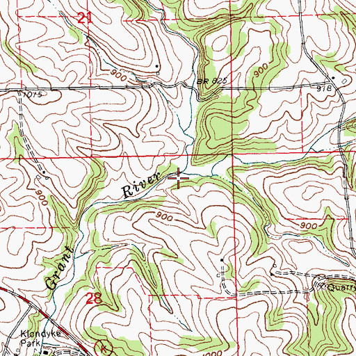 Topographic Map of Borah Creek, WI