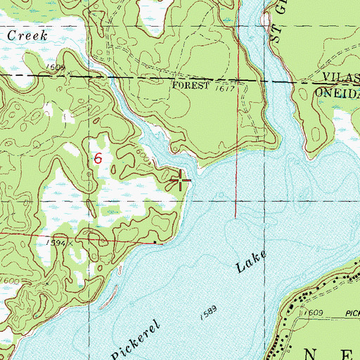 Topographic Map of Border Creek, WI