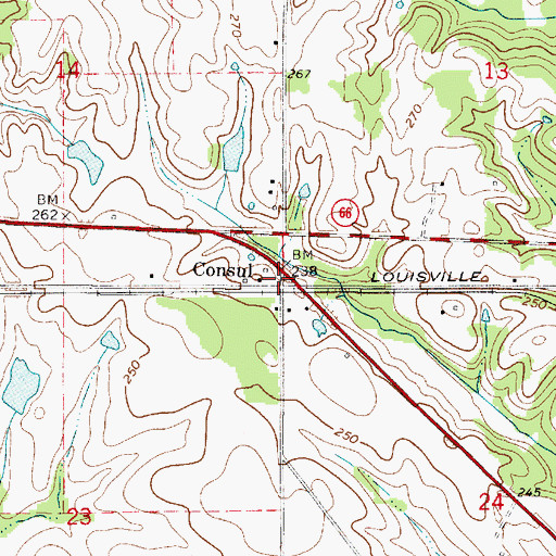 Topographic Map of Consul, AL