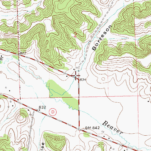 Topographic Map of Borreson Coulee, WI