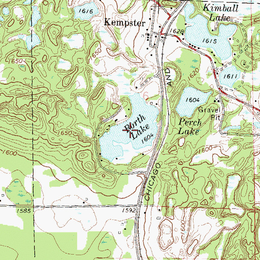 Topographic Map of Borth Lake, WI