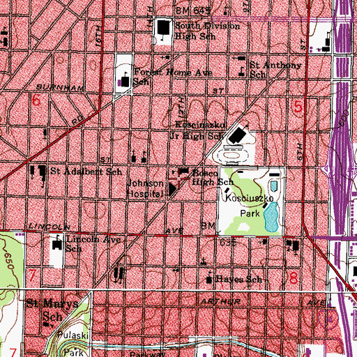 Topographic Map of Badger State Baptist School, WI