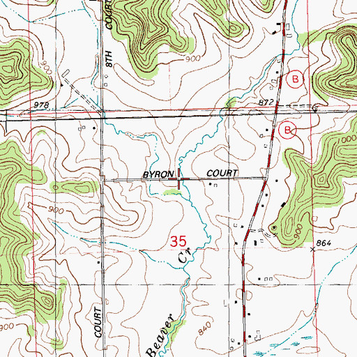 Topographic Map of Bowler Valley, WI