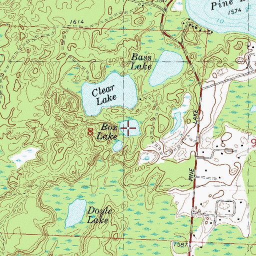 Topographic Map of Box Lake, WI