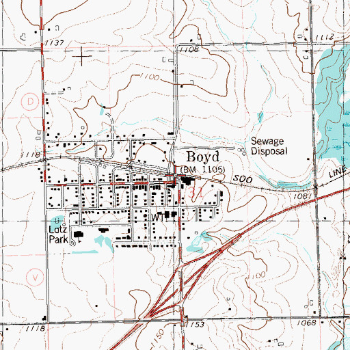Topographic Map of Boyd, WI