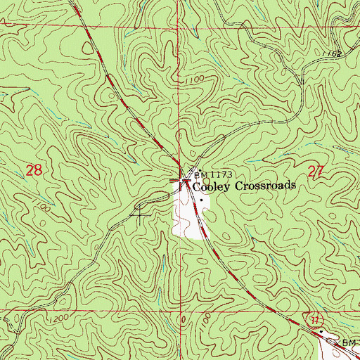 Topographic Map of Cooley Crossroads, AL