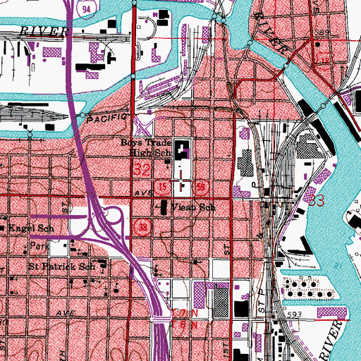 Topographic Map of Lynde and Harry Bradley Technology and Trade School, WI