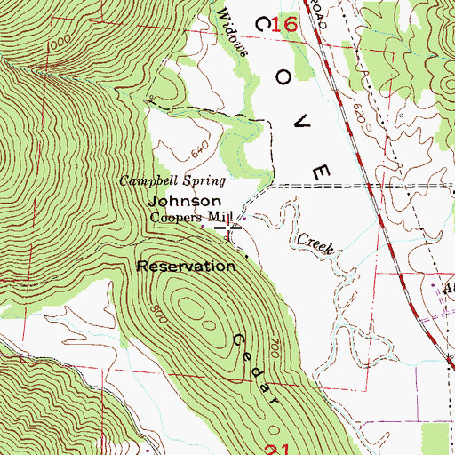 Topographic Map of Coopers Mill, AL