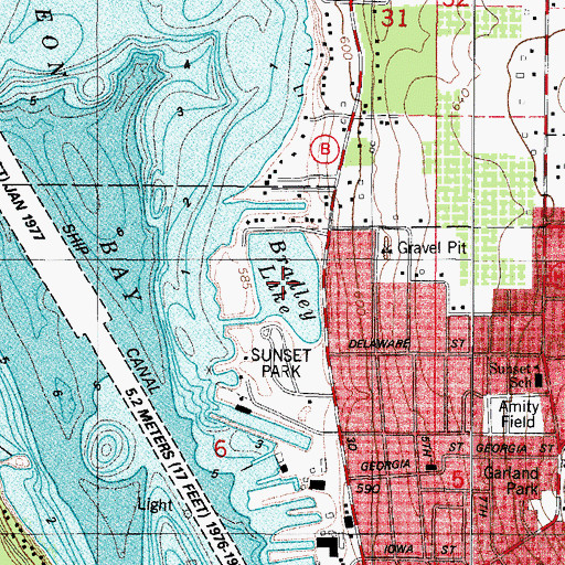 Topographic Map of Bradley Lake, WI
