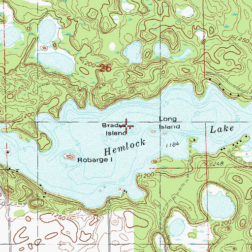 Topographic Map of Bradys Island, WI