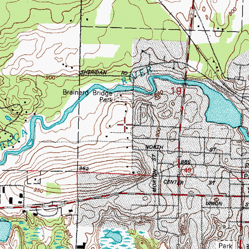Topographic Map of Brainerd Bridge Park, WI