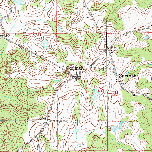 Topographic Map of Corinth, AL