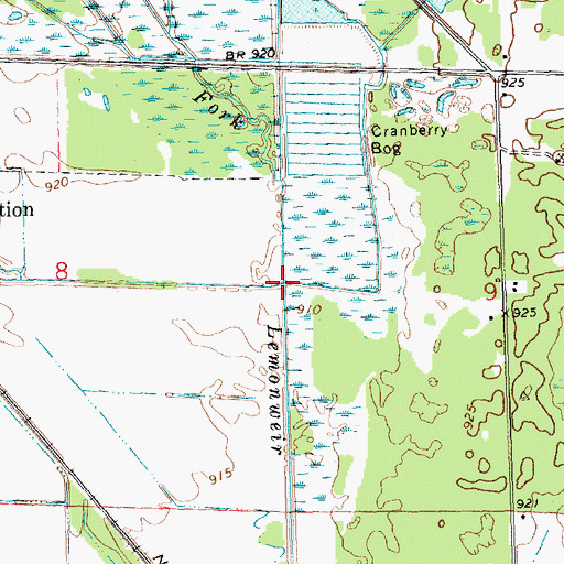Topographic Map of Brandy Creek, WI
