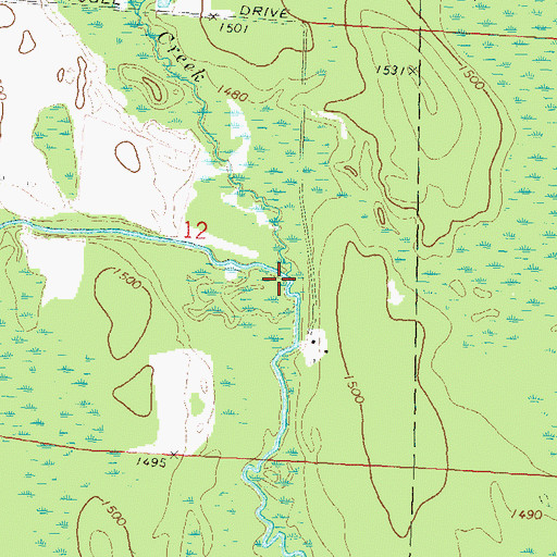 Topographic Map of Brant Creek, WI