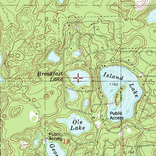 Topographic Map of Breakfast Lake, WI