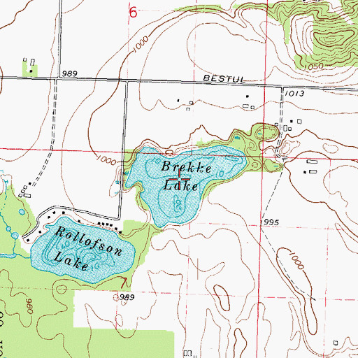 Topographic Map of Brekk Lake, WI