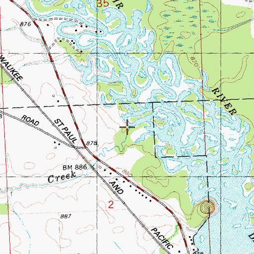 Topographic Map of Brewer Creek, WI