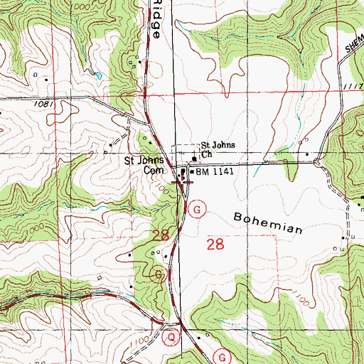 Topographic Map of Brick School, WI