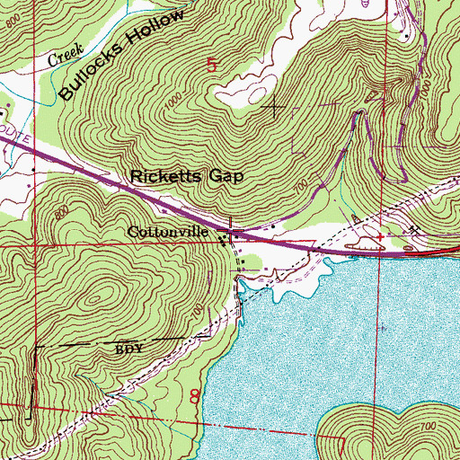 Topographic Map of Cottonville, AL