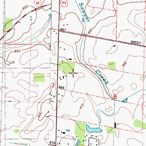 Topographic Map of Brick School (historical), WI