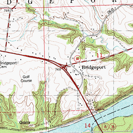 Topographic Map of Bridgeport, WI