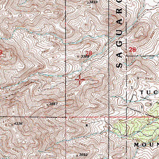 Topographic Map of Sweetwater Trail, AZ