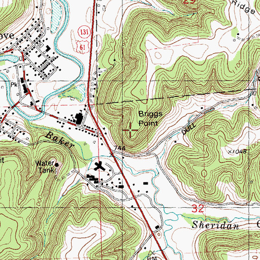 Topographic Map of Briggs Point, WI