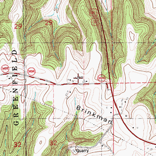 Topographic Map of Brinkman Ridge, WI
