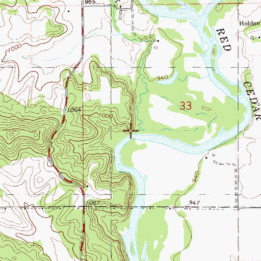 Topographic Map of Bronken Creek, WI