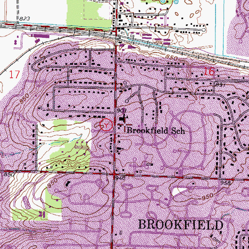 Topographic Map of Brookfield Elementary School, WI