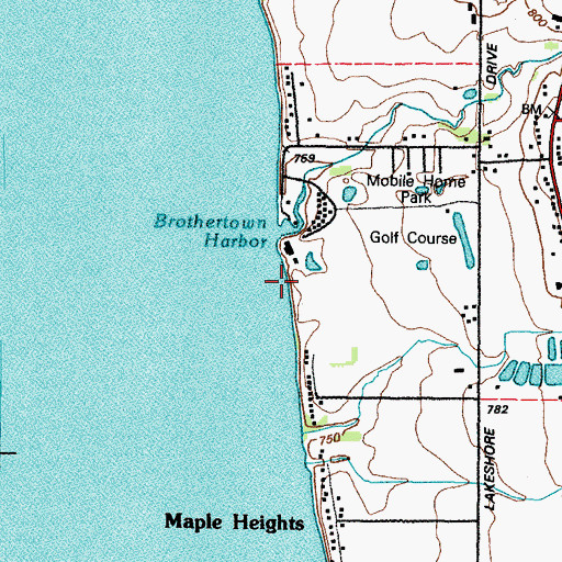 Topographic Map of Brothertown Harbor, WI