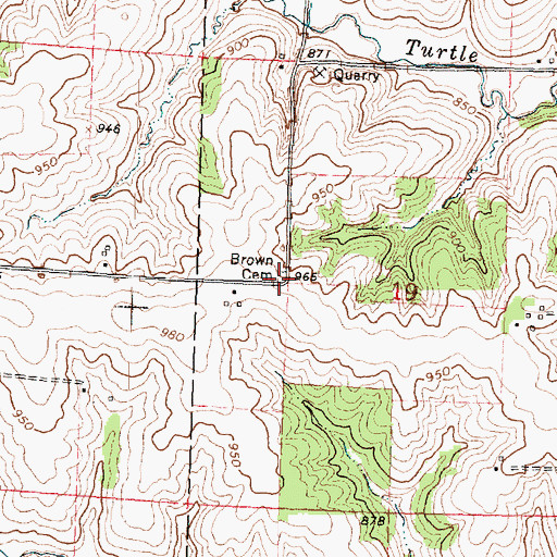 Topographic Map of Brown Cemetery, WI