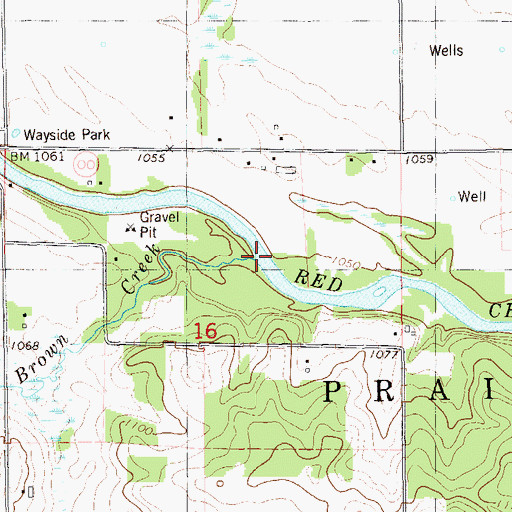 Topographic Map of Brown Creek, WI