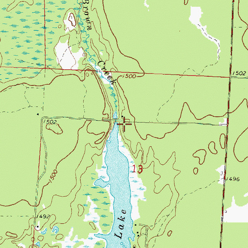 Topographic Map of Brown Creek, WI