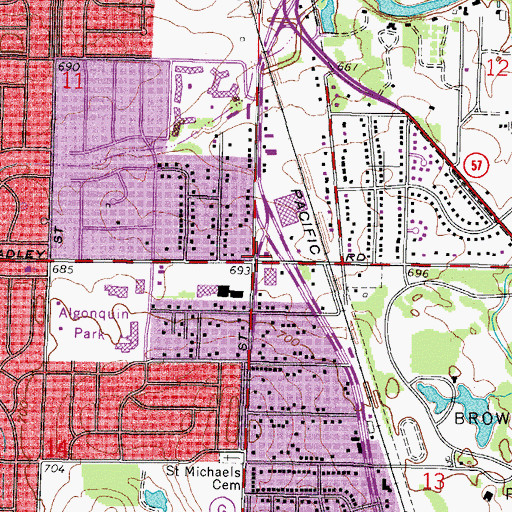 Topographic Map of Brown Deer, WI