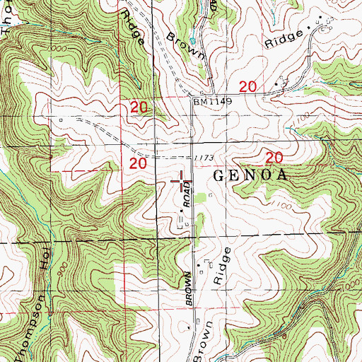 Topographic Map of Brown Ridge, WI