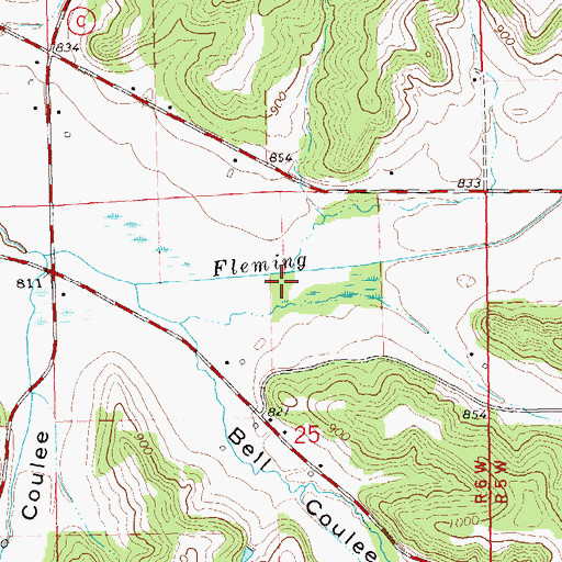 Topographic Map of Browns Valley, WI