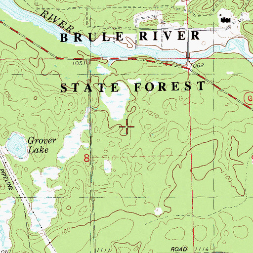 Topographic Map of Brule River State Forest Annex, WI
