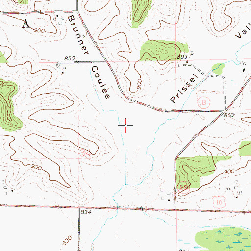 Topographic Map of Brunner Coulee, WI