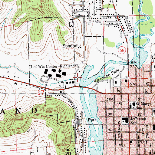Topographic Map of Brush Creek, WI